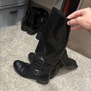 Black Leather Riding Boots